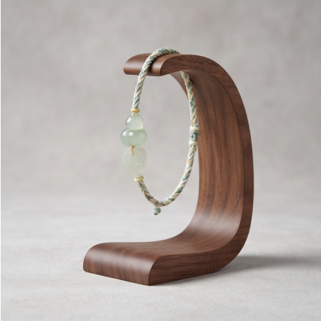 Green Jade Cloud Charm Cord Bracelet