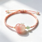 Pink Apple Jade Cord Bracelet